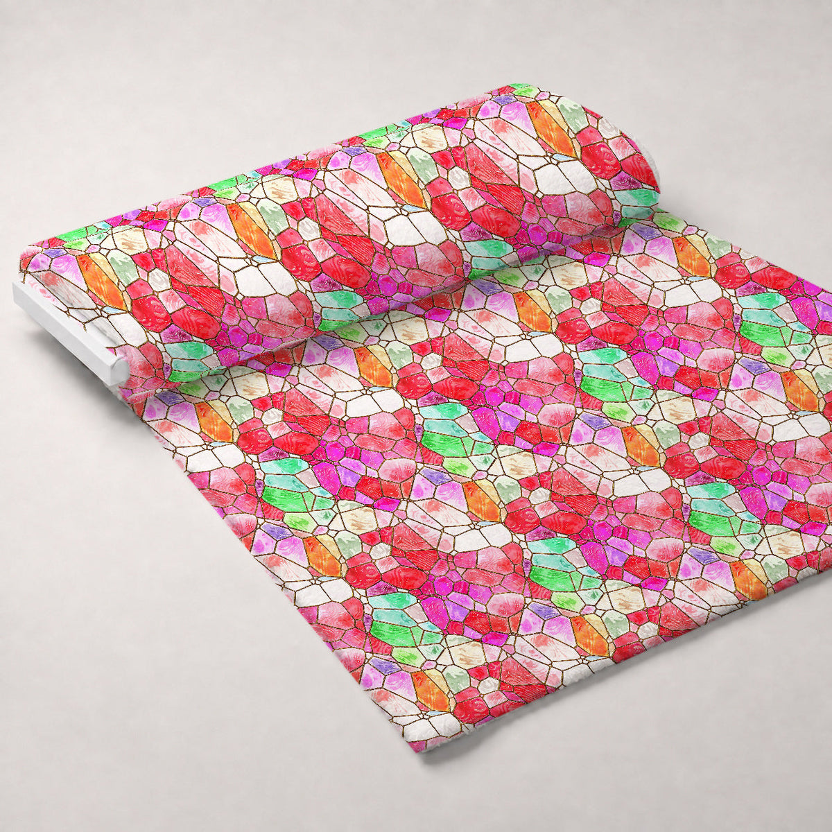 Gilded Mosaic Pattern 11 Fleece Fabric — fleece fabric unrolled bolt preview (mv-fleece-v1:bolt)