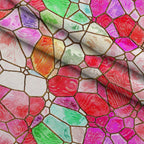 Gilded Mosaic Pattern 11 Fleece Fabric — fleece fabric folded close-up preview (mv-fleece-v1:lying)