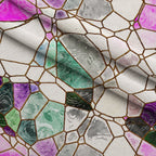 Gilded Mosaic Pattern 12 Fleece Fabric — fleece fabric folded close-up preview (mv-fleece-v1:lying)