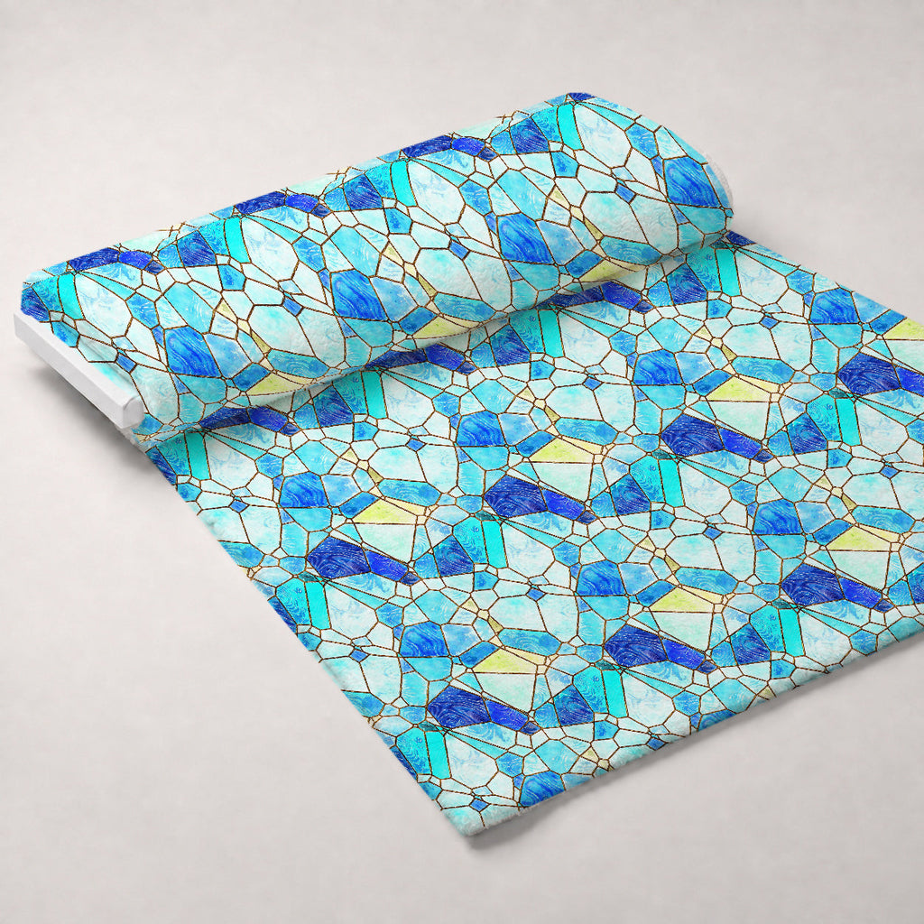 Gilded Mosaic Pattern 14 Fleece Fabric — fleece fabric unrolled bolt preview (mv-fleece-v1:bolt)