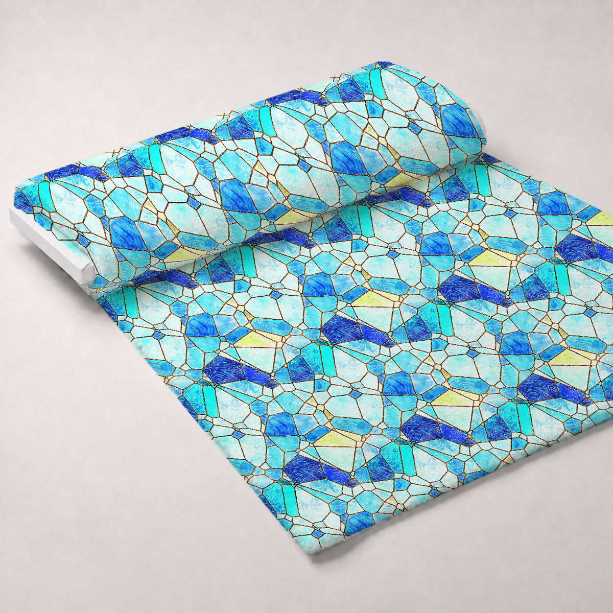 Gilded Mosaic Pattern 14 Fleece Fabric — fleece fabric unrolled bolt preview (mv-fleece-v1:bolt)