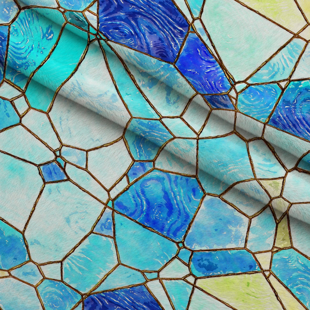 Gilded Mosaic Pattern 14 Fleece Fabric — fleece fabric folded close-up preview (mv-fleece-v1:lying)