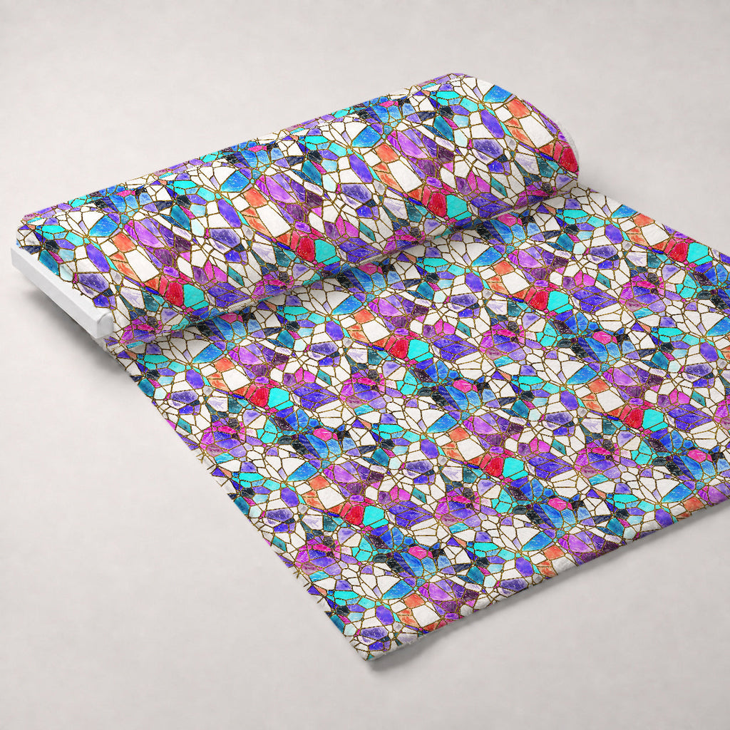 Gilded Mosaic Pattern 17 Fleece Fabric — fleece fabric unrolled bolt preview (mv-fleece-v1:bolt)