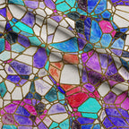 Gilded Mosaic Pattern 17 Fleece Fabric — fleece fabric folded close-up preview (mv-fleece-v1:lying)