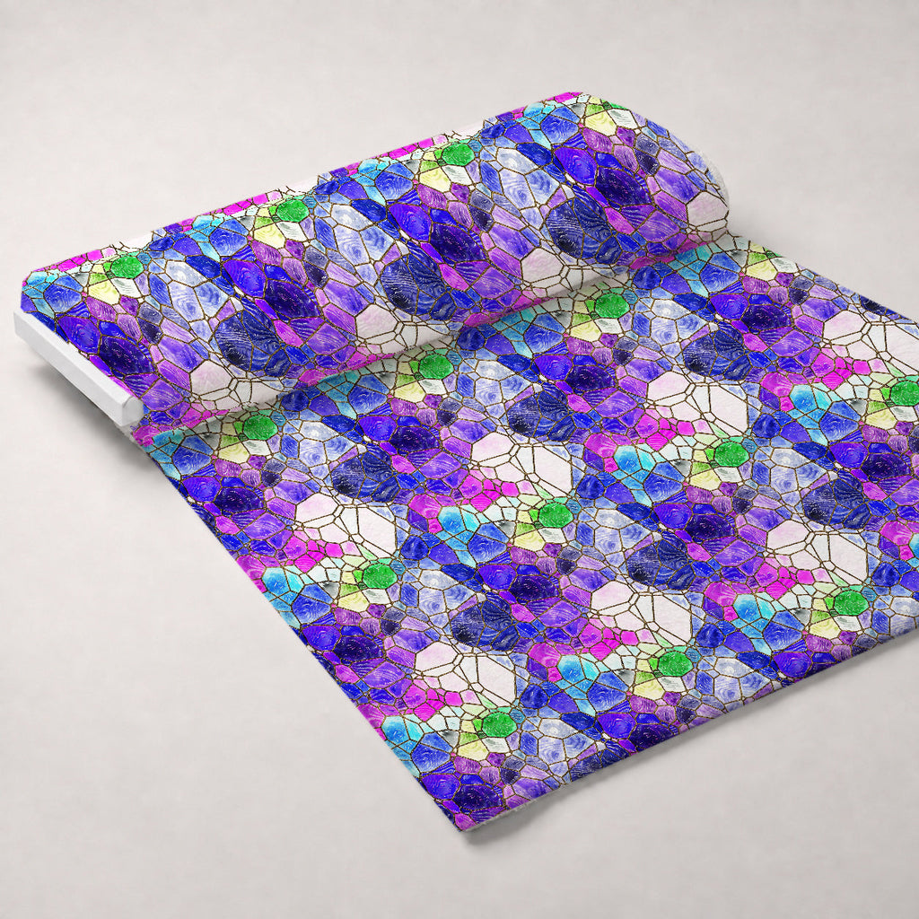 Gilded Mosaic Pattern 2 Fleece Fabric — fleece fabric unrolled bolt preview (mv-fleece-v1:bolt)