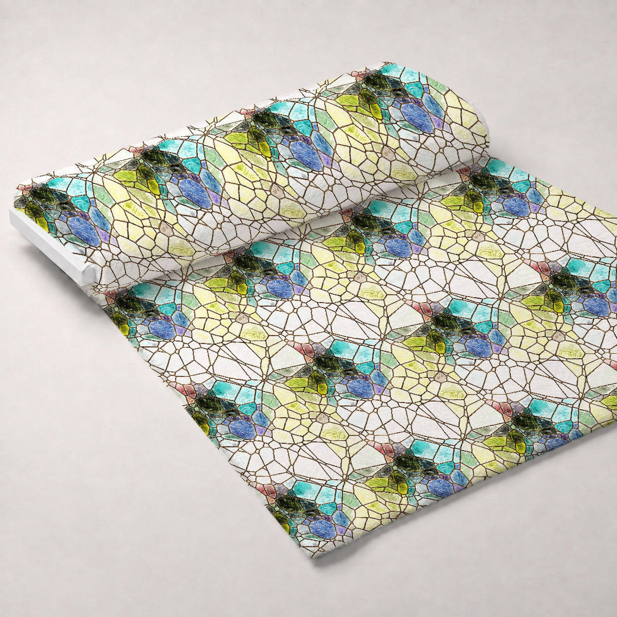 Gilded Mosaic Pattern 3 Fleece Fabric — fleece fabric unrolled bolt preview (mv-fleece-v1:bolt)