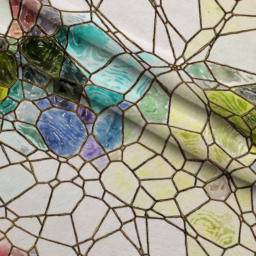 Gilded Mosaic Pattern 3 Fleece Fabric — fleece fabric folded close-up preview (mv-fleece-v1:lying)