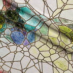 Gilded Mosaic Pattern 3 Fleece Fabric — fleece fabric folded close-up preview (mv-fleece-v1:lying)