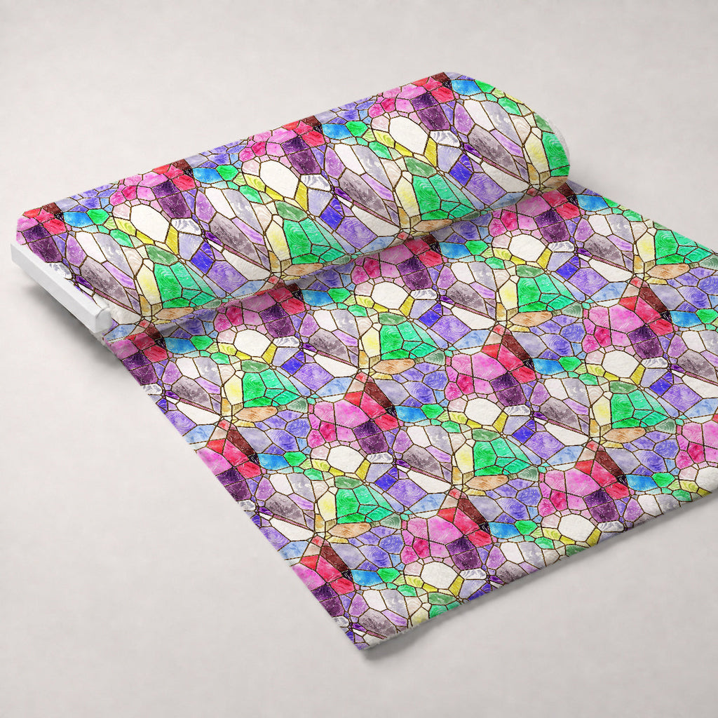 Gilded Mosaic Pattern 7 Fleece Fabric — fleece fabric unrolled bolt preview (mv-fleece-v1:bolt)