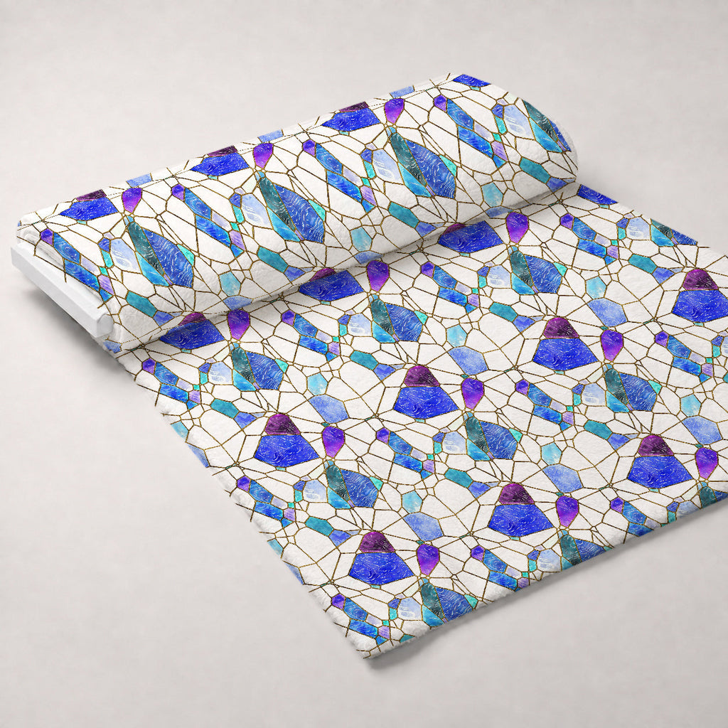 Gilded Mosaic Pattern 9 Fleece Fabric — fleece fabric unrolled bolt preview (mv-fleece-v1:bolt)