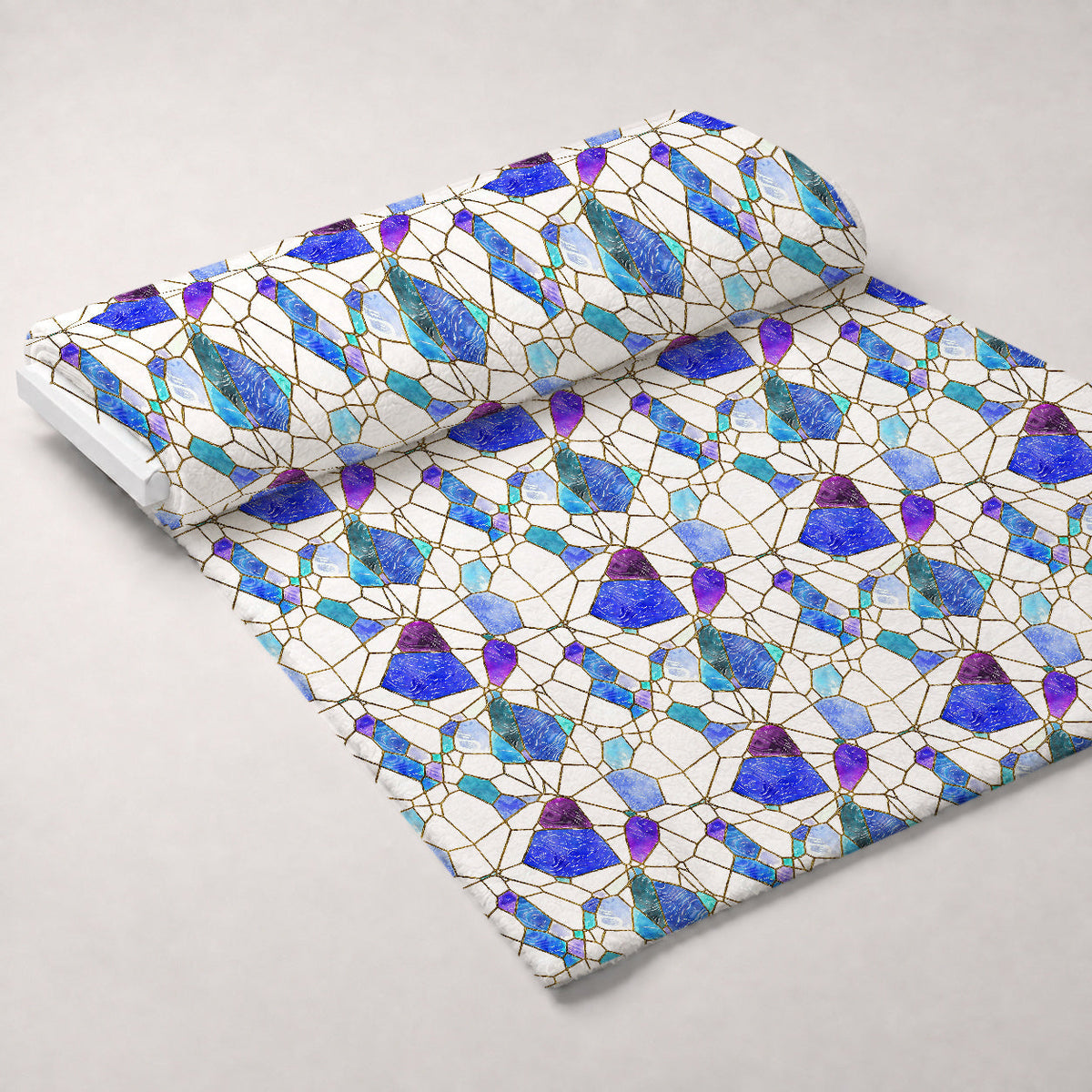 Gilded Mosaic Pattern 9 Fleece Fabric — fleece fabric unrolled bolt preview (mv-fleece-v1:bolt)