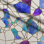 Gilded Mosaic Pattern 9 Fleece Fabric — fleece fabric folded close-up preview (mv-fleece-v1:lying)