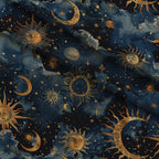 Gilded Night Sky Pattern 4 Fleece Fabric — fleece fabric folded close-up preview (mv-fleece-v1:lying)
