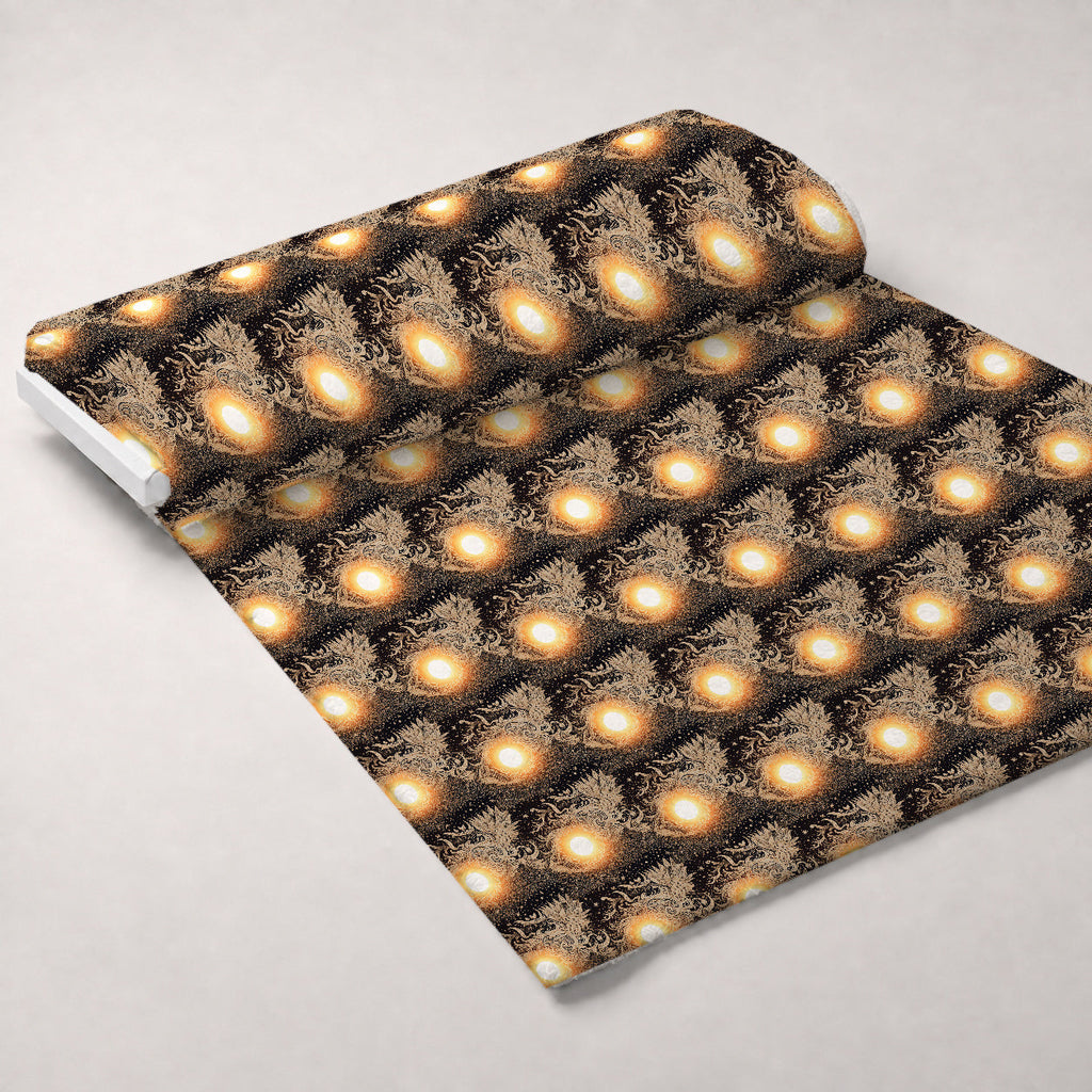 Gilded Nightfall Pattern 1 Fleece Fabric — fleece fabric unrolled bolt preview (mv-fleece-v1:bolt)