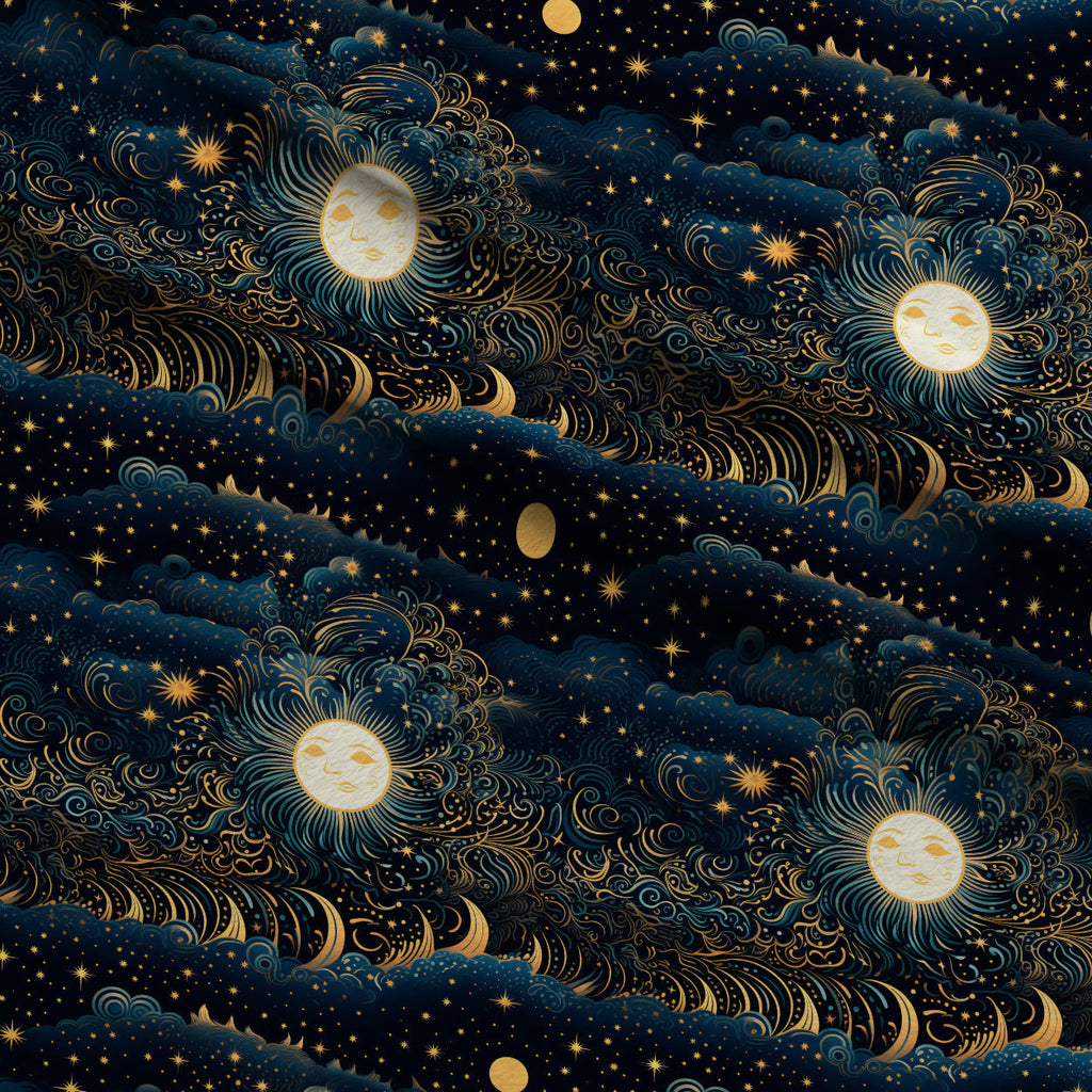 Gilded Nightfall Pattern 3 Fleece Fabric — fleece fabric folded close-up preview (mv-fleece-v1:lying)