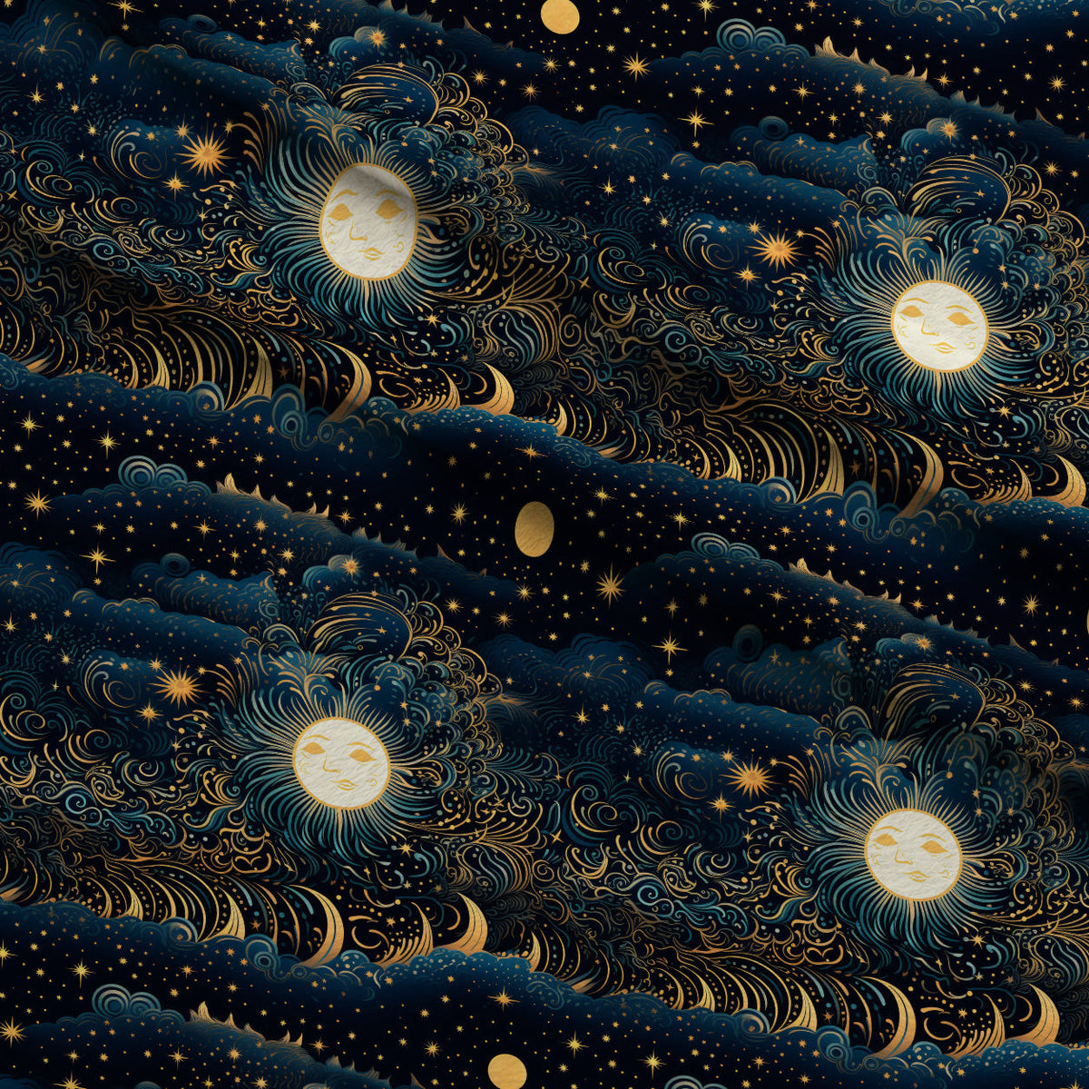 Gilded Nightfall Pattern 3 Fleece Fabric — fleece fabric folded close-up preview (mv-fleece-v1:lying)