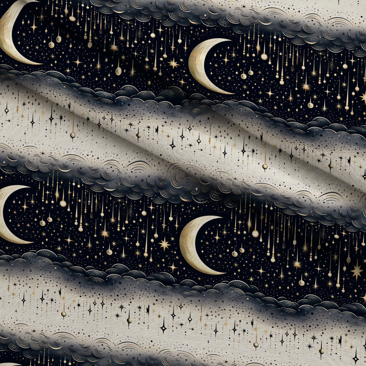 Gilded Nightfall Pattern 6 Fleece Fabric — fleece fabric folded close-up preview (mv-fleece-v1:lying)
