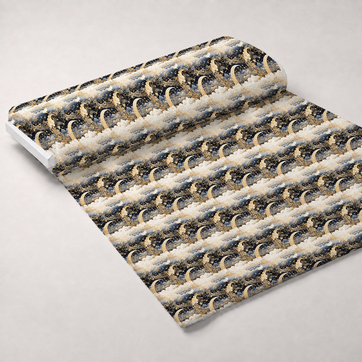 Gilded Nightfall Pattern 8 Fleece Fabric — fleece fabric unrolled bolt preview (mv-fleece-v1:bolt)