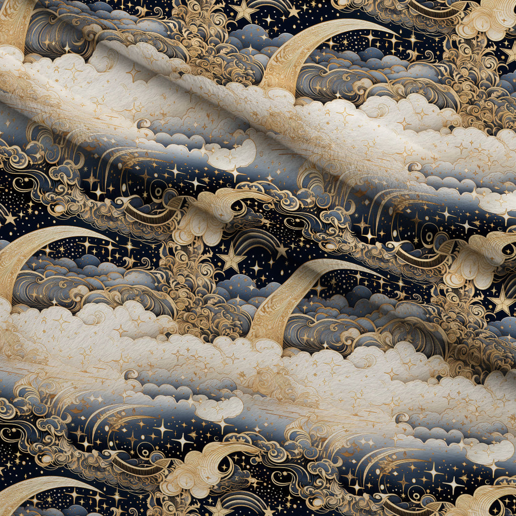 Gilded Nightfall Pattern 8 Fleece Fabric — fleece fabric folded close-up preview (mv-fleece-v1:lying)