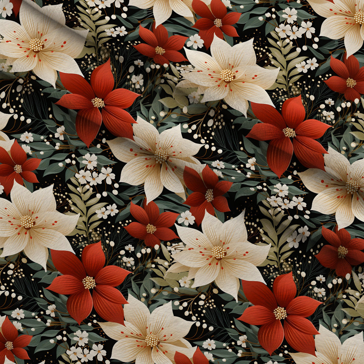 Gilded Noel Pattern 6 Fleece Fabric — fleece fabric folded close-up preview (mv-fleece-v1:lying)