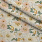 Gilded Peonies Pattern 1 Fleece Fabric — fleece fabric folded close-up preview (mv-fleece-v1:lying)
