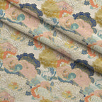 Gilded Peonies Pattern 10 Fleece Fabric — fleece fabric folded close-up preview (mv-fleece-v1:lying)