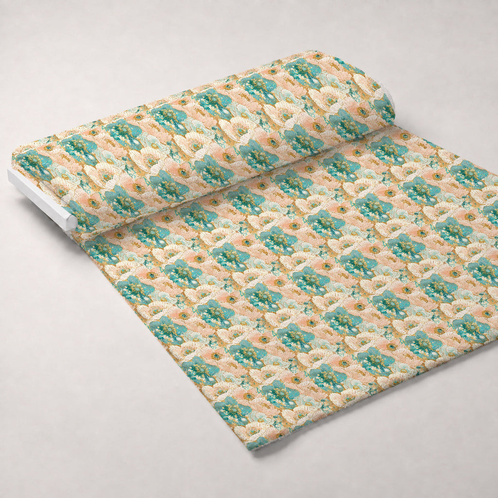 Gilded Peonies Pattern 16 Fleece Fabric — fleece fabric unrolled bolt preview (mv-fleece-v1:bolt)
