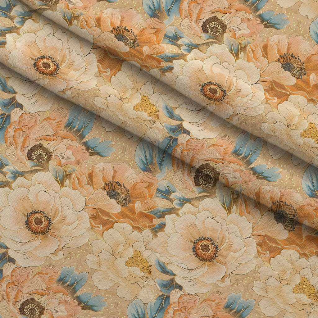 Gilded Peonies Pattern 20 Fleece Fabric — fleece fabric folded close-up preview (mv-fleece-v1:lying)