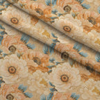Gilded Peonies Pattern 20 Fleece Fabric — fleece fabric folded close-up preview (mv-fleece-v1:lying)