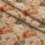 Gilded Peonies Pattern 9 Fleece Fabric — fleece fabric folded close-up preview (mv-fleece-v1:lying)
