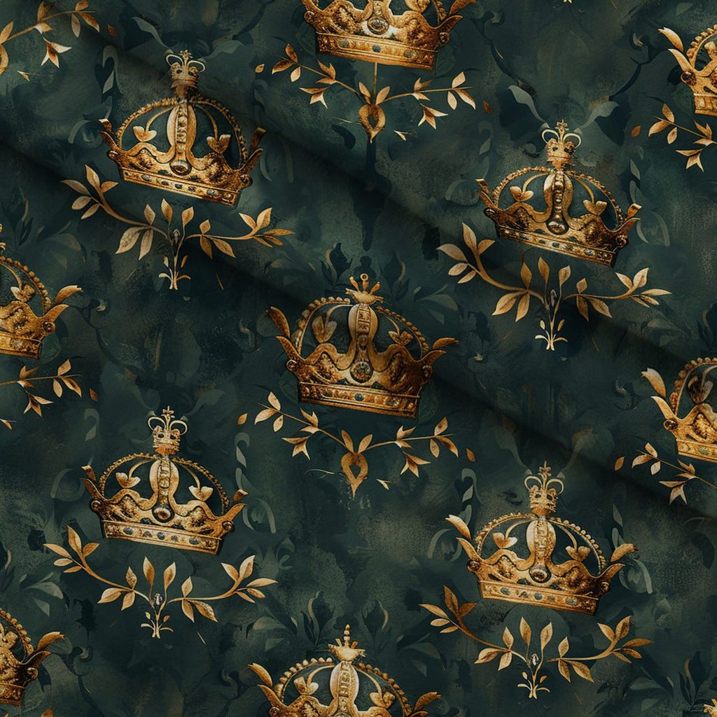 Gilded Regalia Pattern 1 Fleece Fabric — fleece fabric folded close-up preview (mv-fleece-v1:lying)