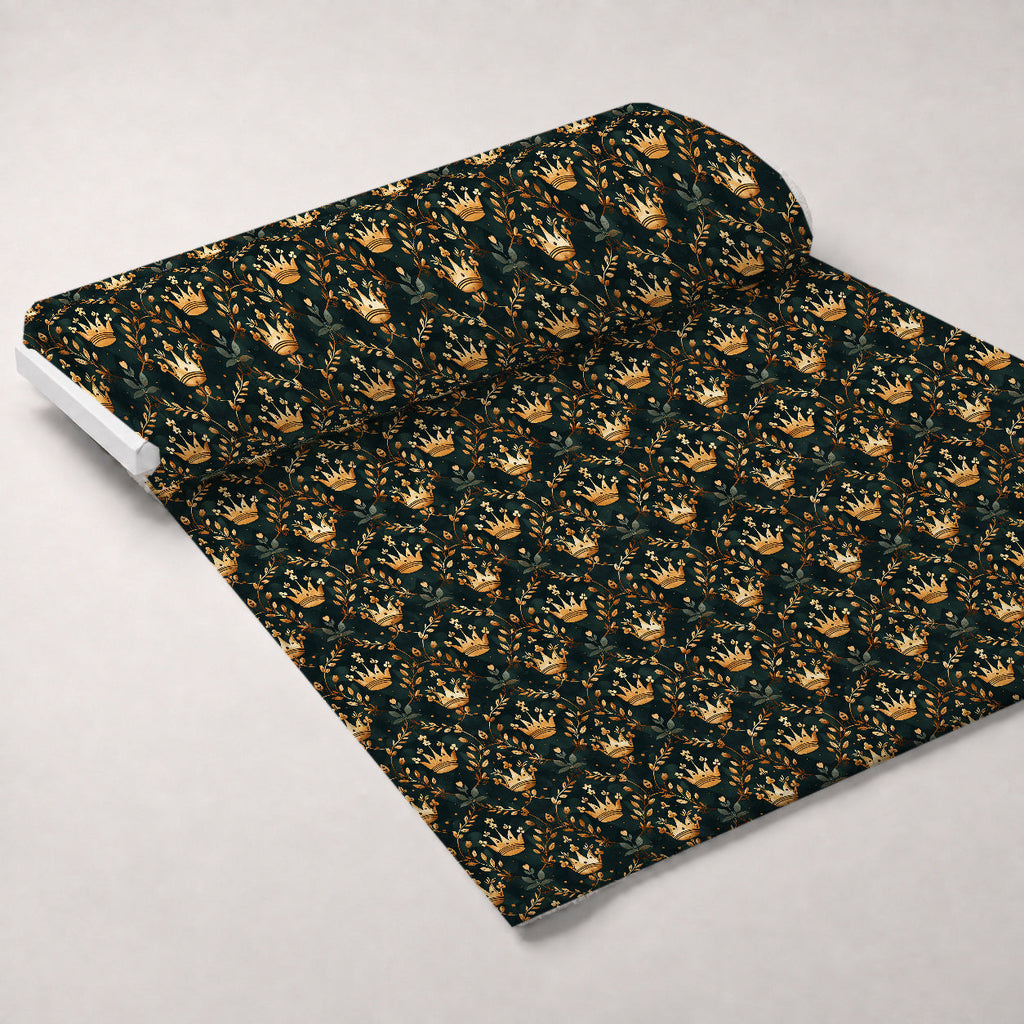 Gilded Regalia Pattern 2 Fleece Fabric — fleece fabric unrolled bolt preview (mv-fleece-v1:bolt)
