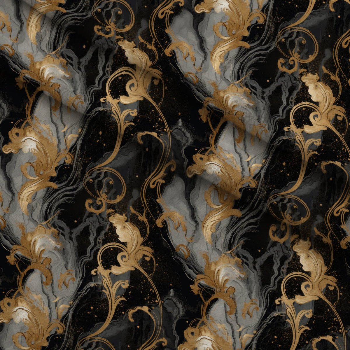 Gilded Rose Marble Pattern 10 Fleece Fabric — fleece fabric folded close-up preview (mv-fleece-v1:lying)