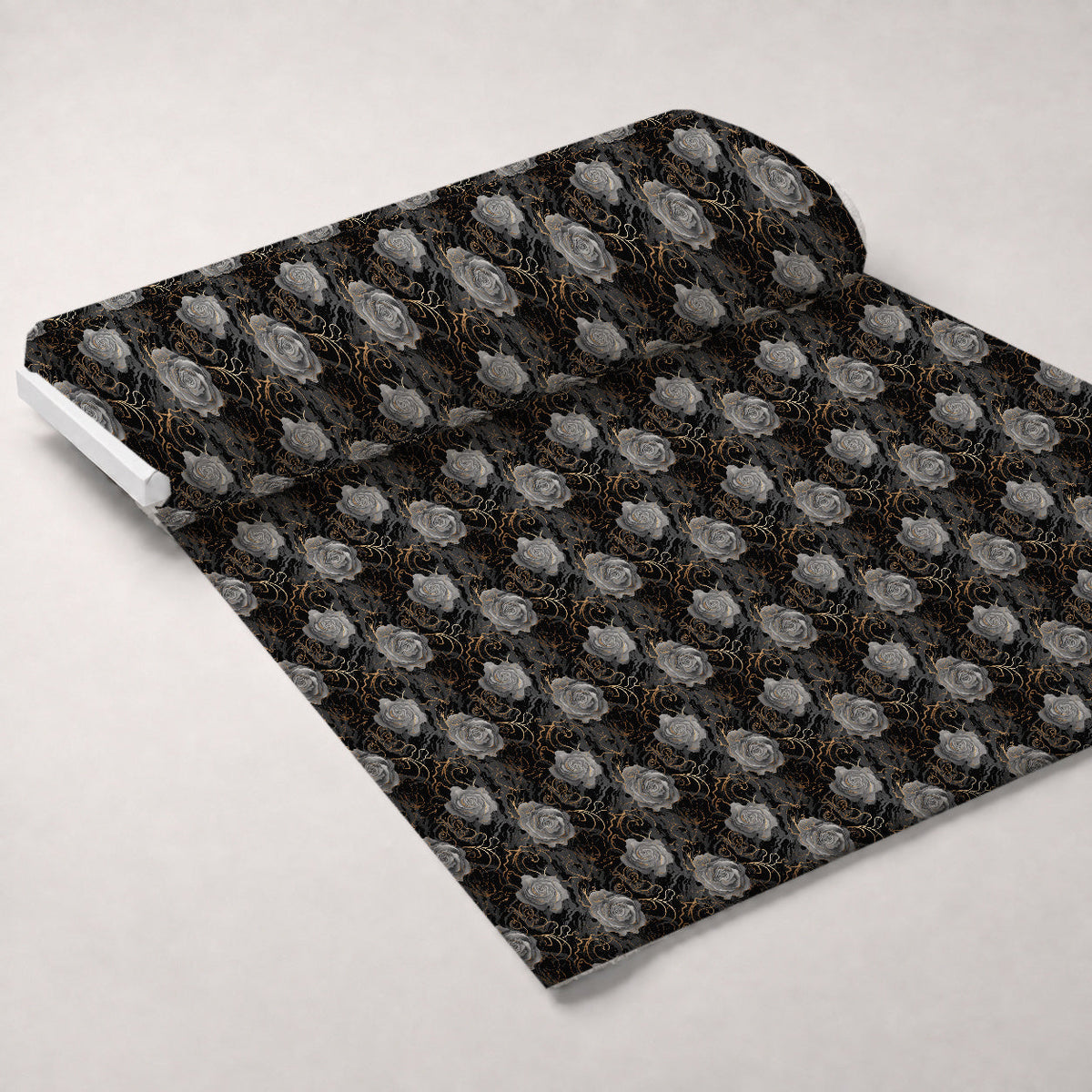 Gilded Rose Marble Pattern 5 Fleece Fabric — fleece fabric unrolled bolt preview (mv-fleece-v1:bolt)