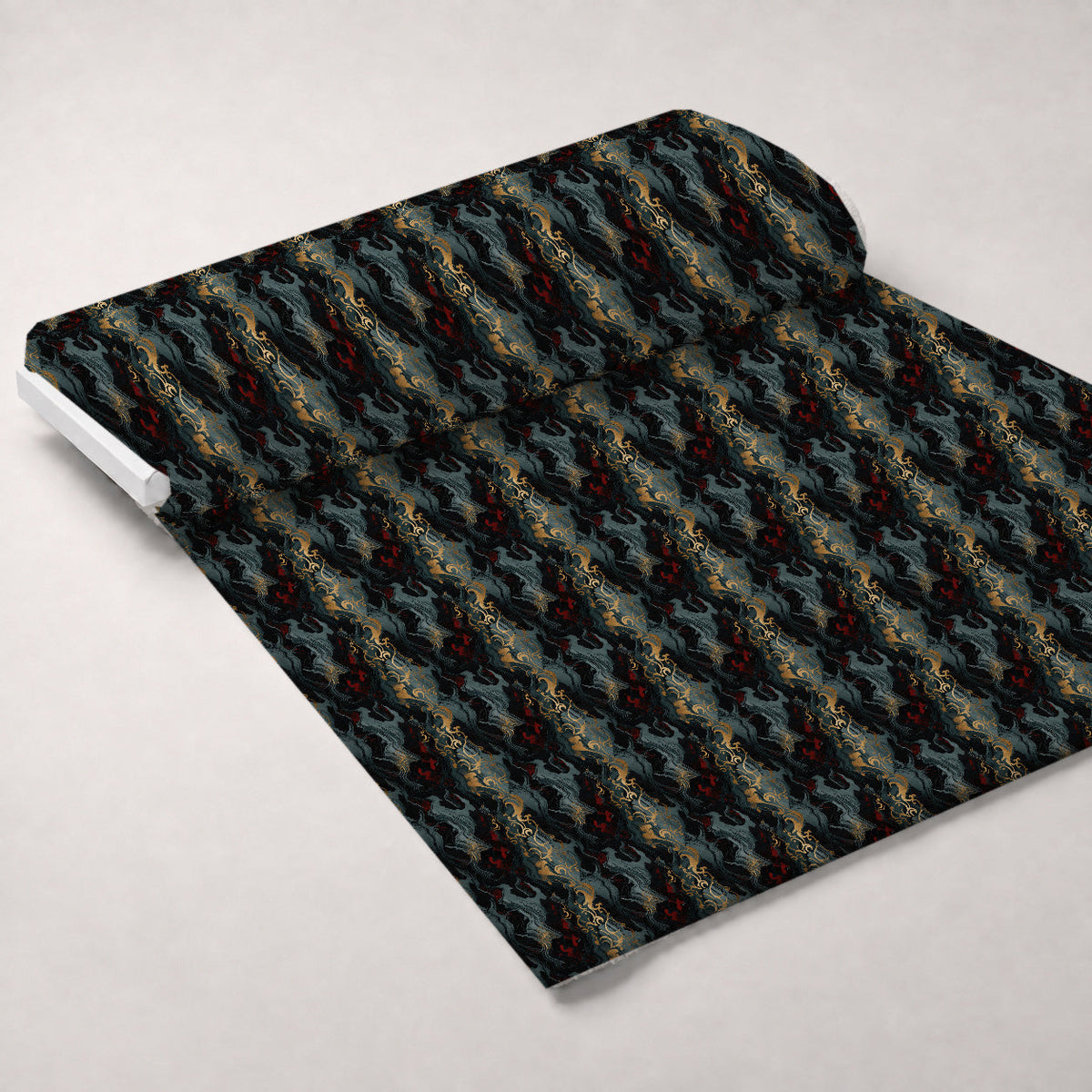 Gilded Rose Marble Pattern 6 Fleece Fabric — fleece fabric unrolled bolt preview (mv-fleece-v1:bolt)