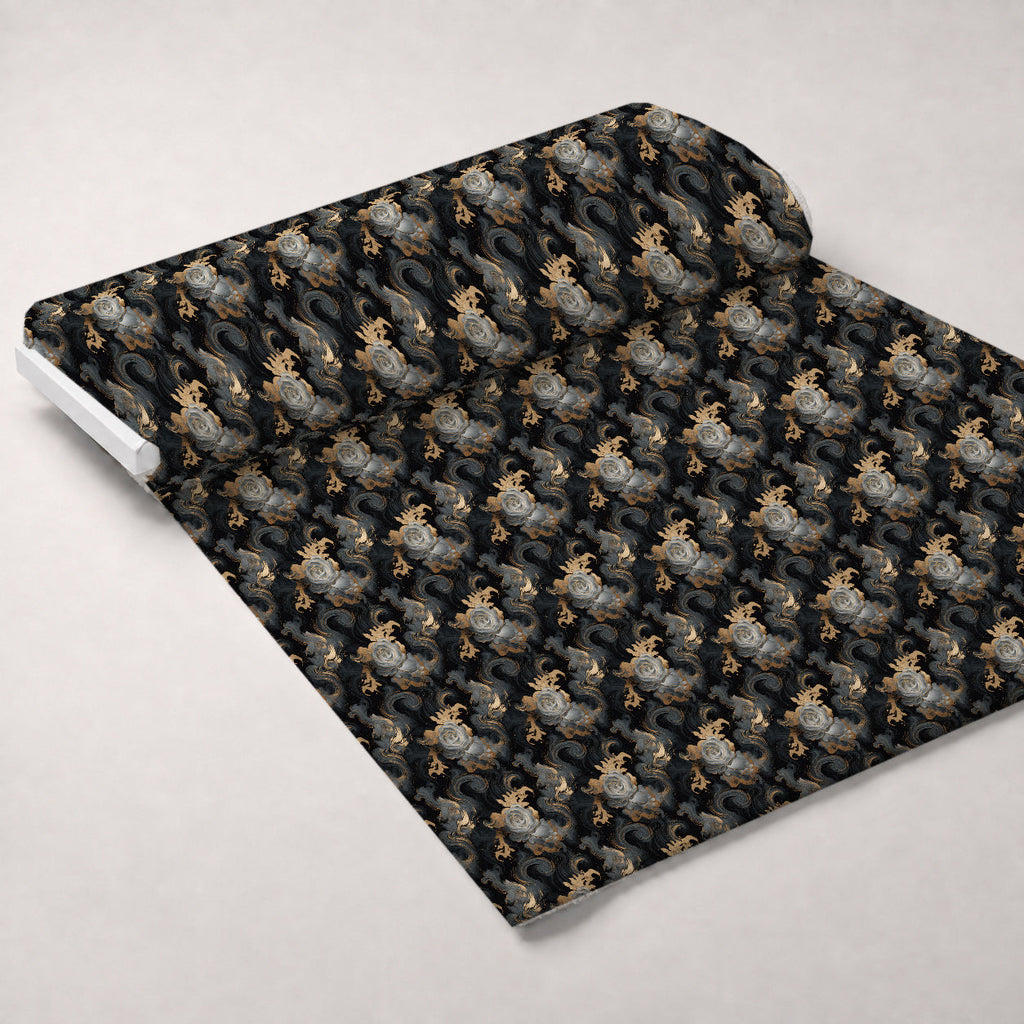 Gilded Rose Marble Pattern 7 Fleece Fabric — fleece fabric unrolled bolt preview (mv-fleece-v1:bolt)