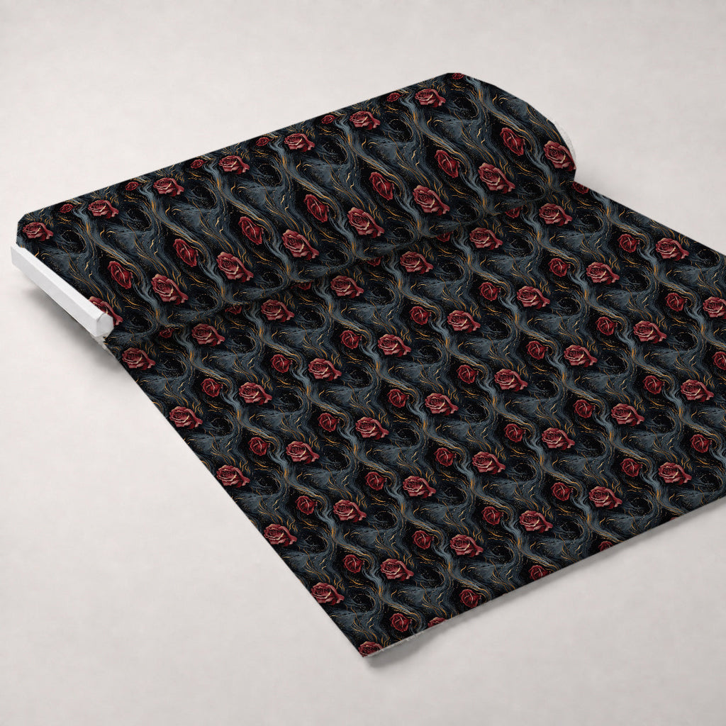 Gilded Rose Marble Pattern 8 Fleece Fabric — fleece fabric unrolled bolt preview (mv-fleece-v1:bolt)