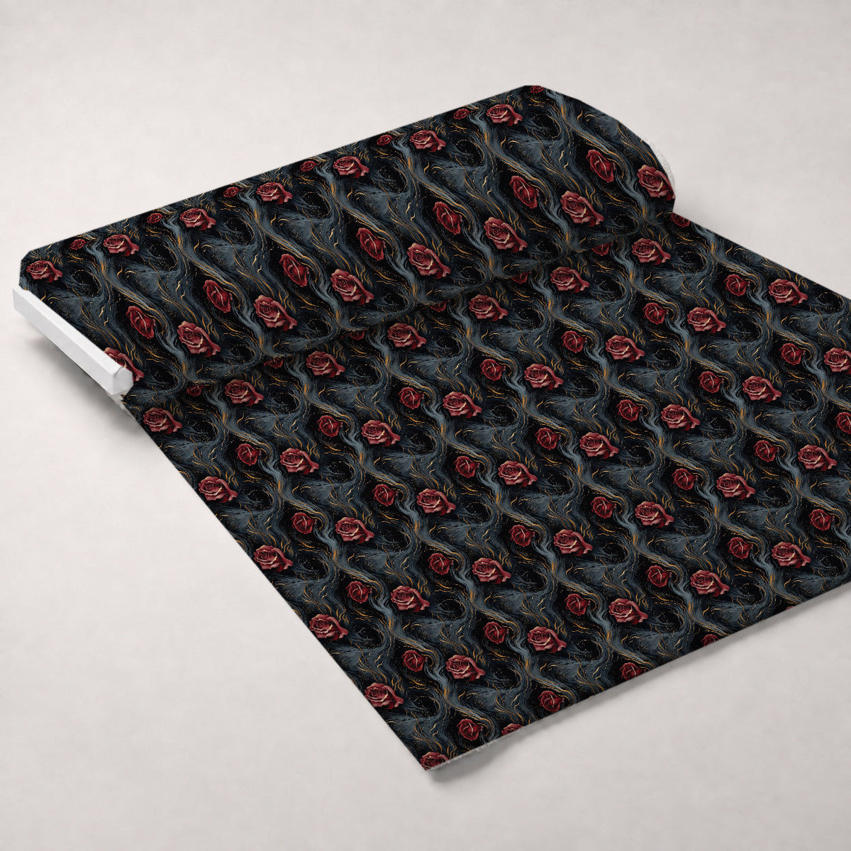 Gilded Rose Marble Pattern 8 Fleece Fabric — fleece fabric unrolled bolt preview (mv-fleece-v1:bolt)