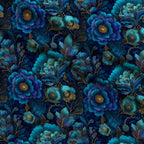 Gilded Sapphire Blooms Pattern 3 Fleece Fabric — fleece fabric folded close-up preview (mv-fleece-v1:lying)
