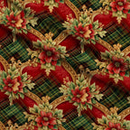 Gilded Tartan Blooms Pattern 13 Fleece Fabric — fleece fabric folded close-up preview (mv-fleece-v1:lying)