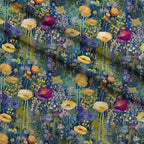 Gilded Twilight Blooms Pattern 2 Fleece Fabric — fleece fabric folded close-up preview (mv-fleece-v1:lying)