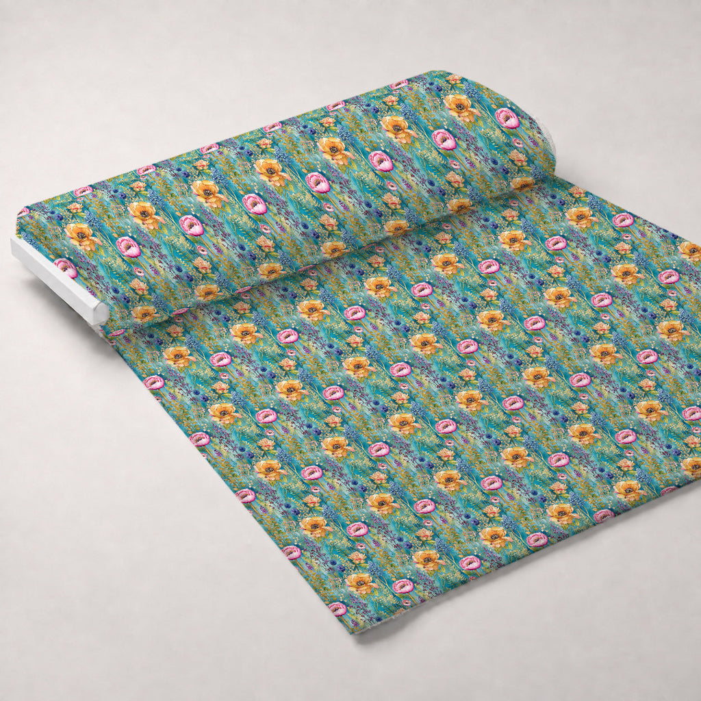 Gilded Twilight Blooms Pattern 5 Fleece Fabric — fleece fabric unrolled bolt preview (mv-fleece-v1:bolt)
