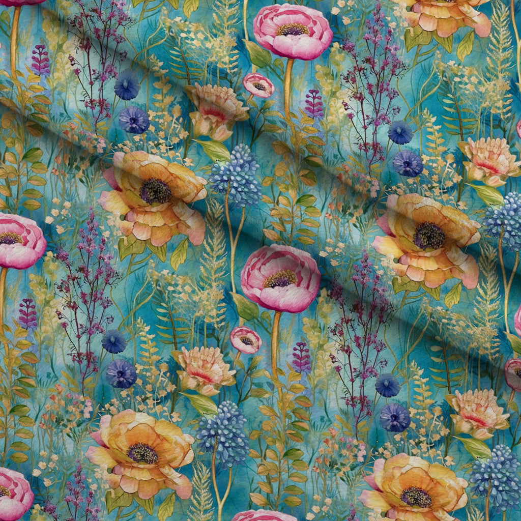Gilded Twilight Blooms Pattern 5 Fleece Fabric — fleece fabric folded close-up preview (mv-fleece-v1:lying)