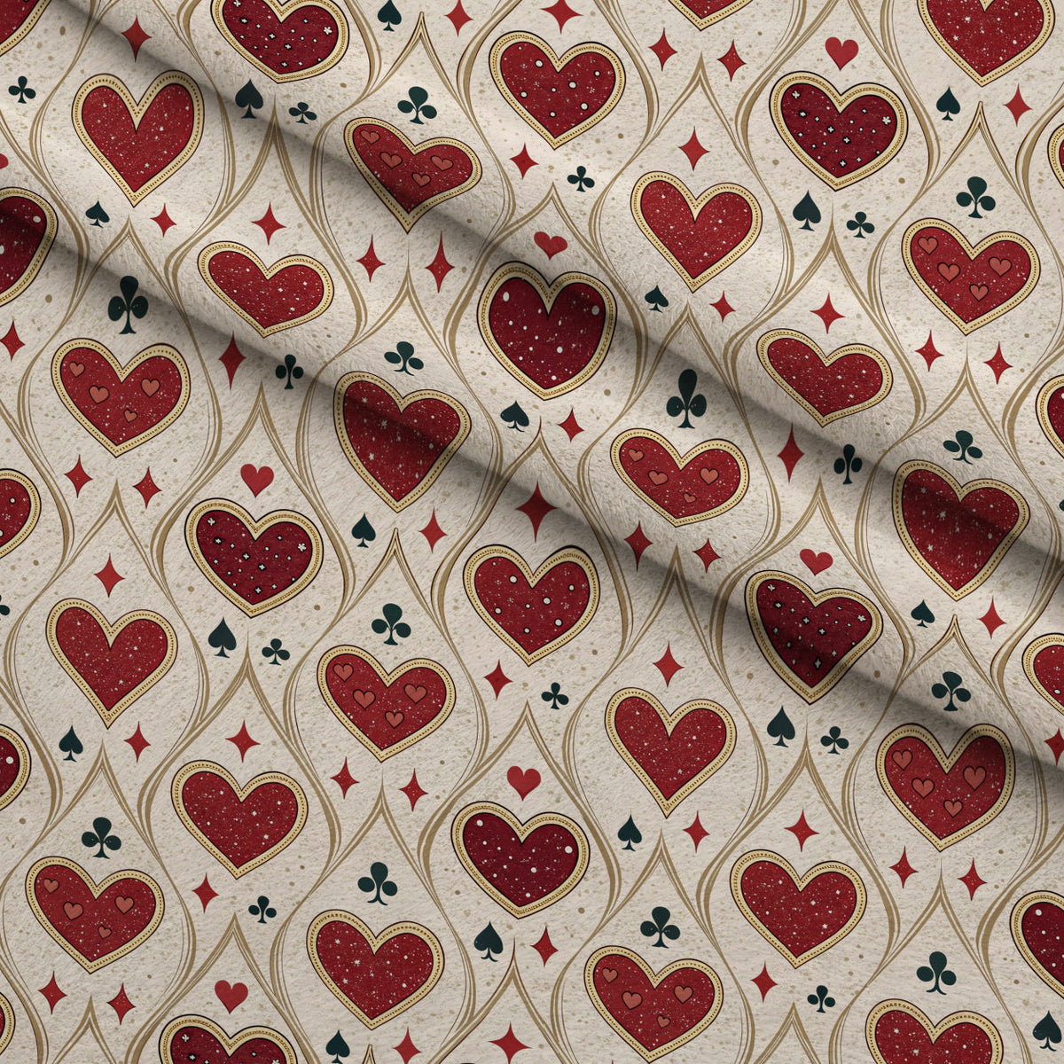 Gilded Valentine Pattern 2 Fleece Fabric — fleece fabric folded close-up preview (mv-fleece-v1:lying)