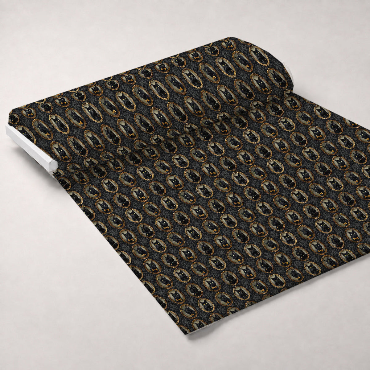 Gilded Whiskers Pattern 1 Fleece Fabric — fleece fabric unrolled bolt preview (mv-fleece-v1:bolt)