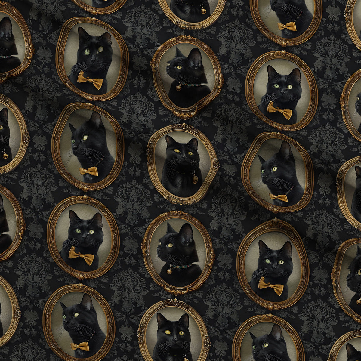 Gilded Whiskers Pattern 1 Fleece Fabric — fleece fabric folded close-up preview (mv-fleece-v1:lying)