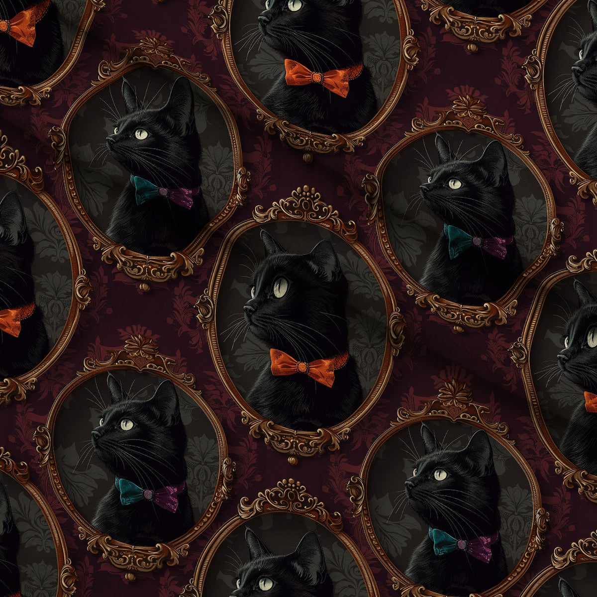 Gilded Whiskers Pattern 2 Fleece Fabric — fleece fabric folded close-up preview (mv-fleece-v1:lying)