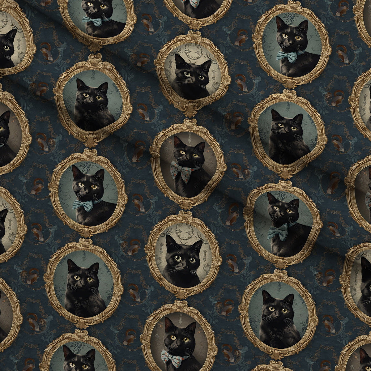 Gilded Whiskers Pattern 6 Fleece Fabric — fleece fabric folded close-up preview (mv-fleece-v1:lying)