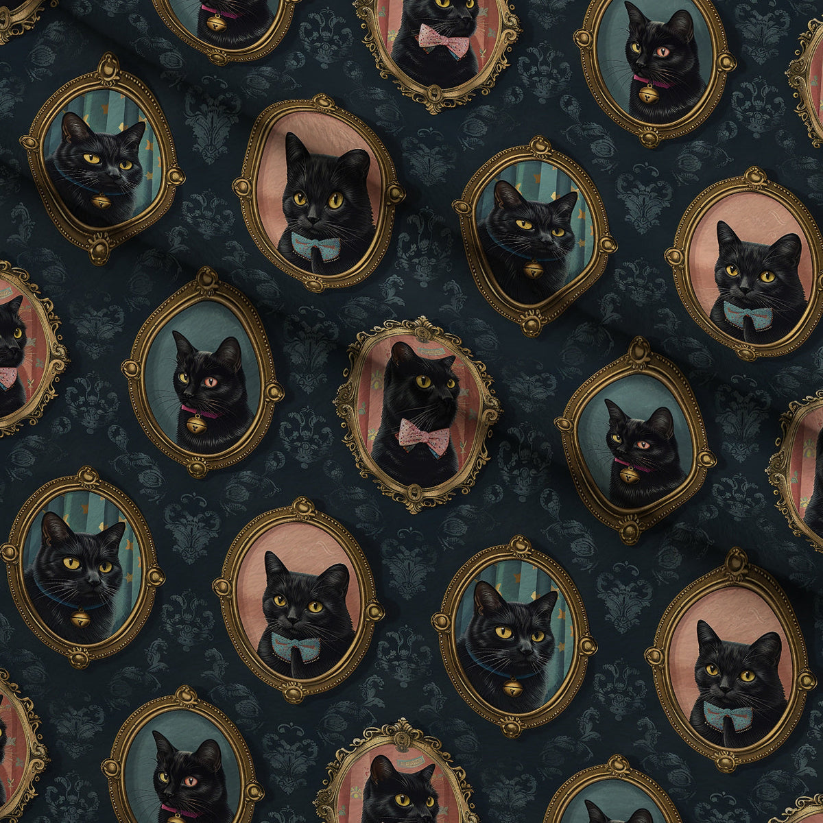 Gilded Whiskers Pattern 9 Fleece Fabric — fleece fabric folded close-up preview (mv-fleece-v1:lying)