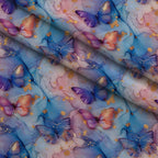 Gilded Wings Pattern 4 Fleece Fabric — fleece fabric folded close-up preview (mv-fleece-v1:lying)